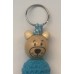 GEHAAKTE BEER hanger in TURQUOISE BLAUW